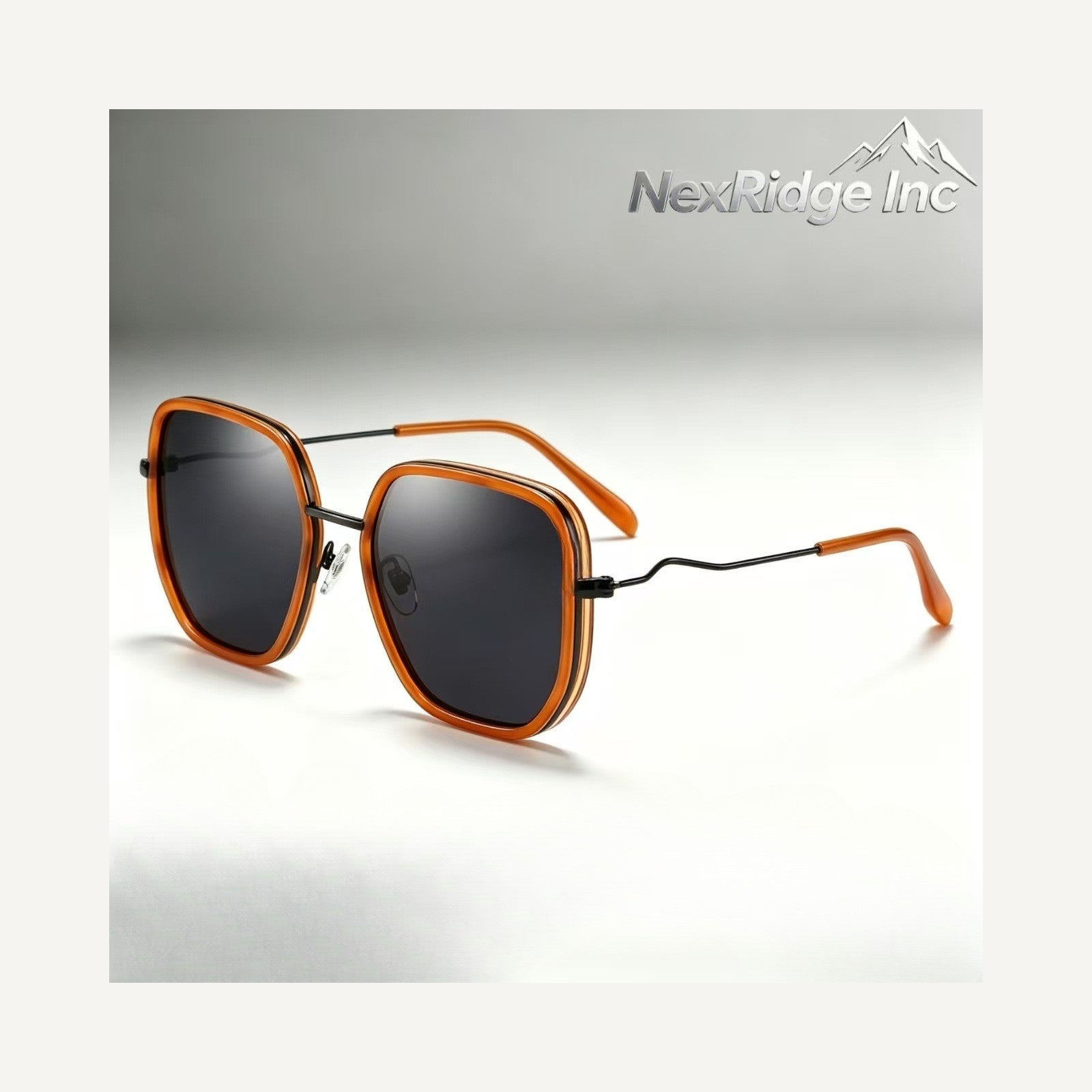 NEXRIDGE Amber Circuit — Burnt Amber / Smoke sunglasses
