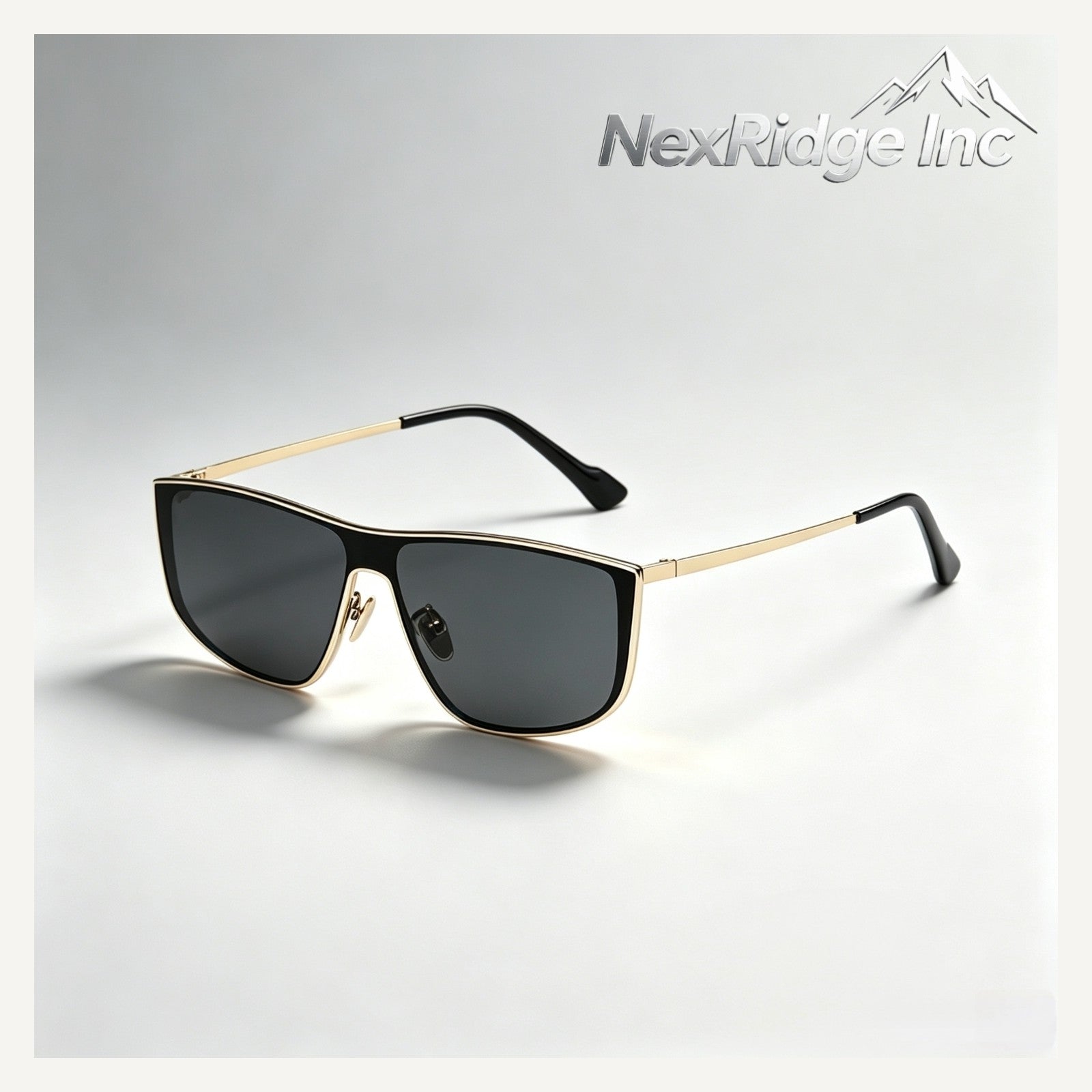 NEXRIDGE Goldline — Black / Champagne Gold sunglasses